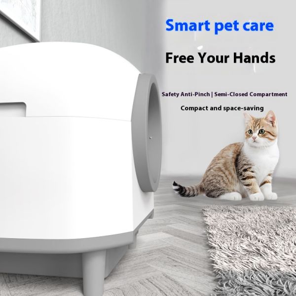 Smart Automatic Anti-Pinch Eco-Friendly Large Capacity Plastic Cat Litter Box APP Control Odor Removal Easy Clean Self-Cleaning