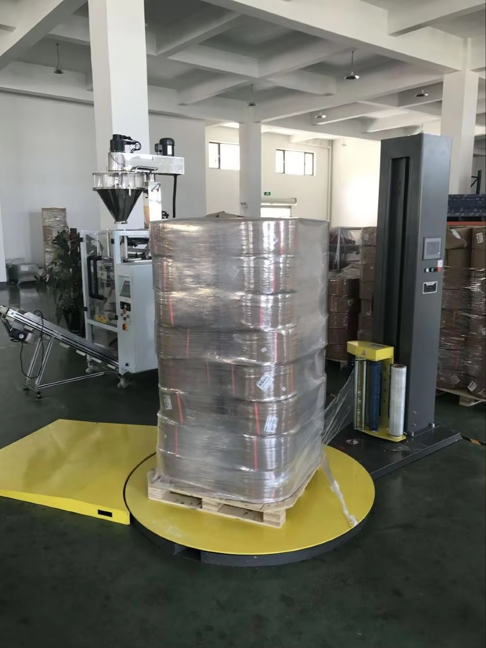 Automatic Winding Wrapper 220V Stretch Film Winding Machine Easy To Operate Pallet Packaging Machine