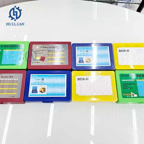 Резиновый набор колцеобразного уплотнения установил герметизируя коробку колцеобразного уплотнения набора NBR колцеобразного уплотнения экскаватора гидравлического цилиндра голубую