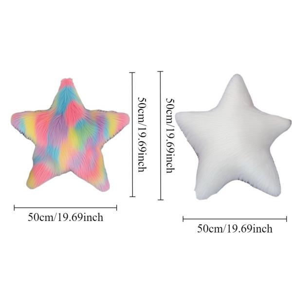 White/Colorful Five-pointed Star Pillow Soft Plush Stuffed Doll Toys Hobbies Exquisite Pillow Home Decoration Birthday Gifts