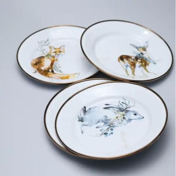 Daily White Round Enamel Tableware Division Plate For Commercial Kitchens Custom Color