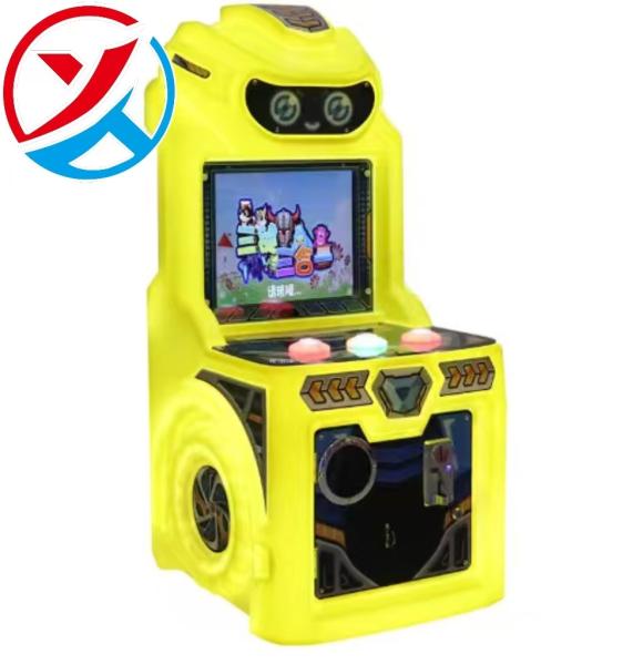 Parque de diversiones para niños con botón operado por monedas Máquina de juegos arcade electrónica