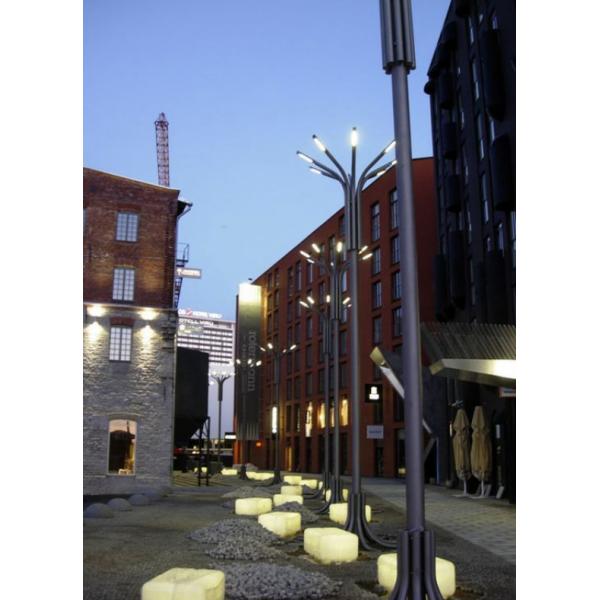 Metal afilado redondo resistente comercial ligero de acero inoxidable de poste de calle del soldado enrollado en el ejército concreto