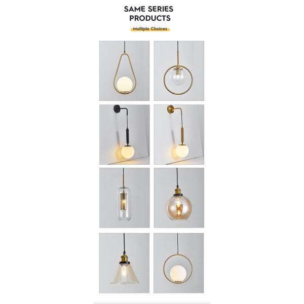 Nordic Retro Glass Coffee Shop Hanging Lights Commercial Lighting