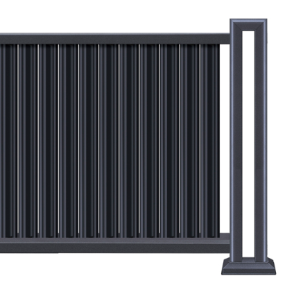 Aluminum Vertical Slat Privacy Fence with Matte Finish for Villa Courtyard