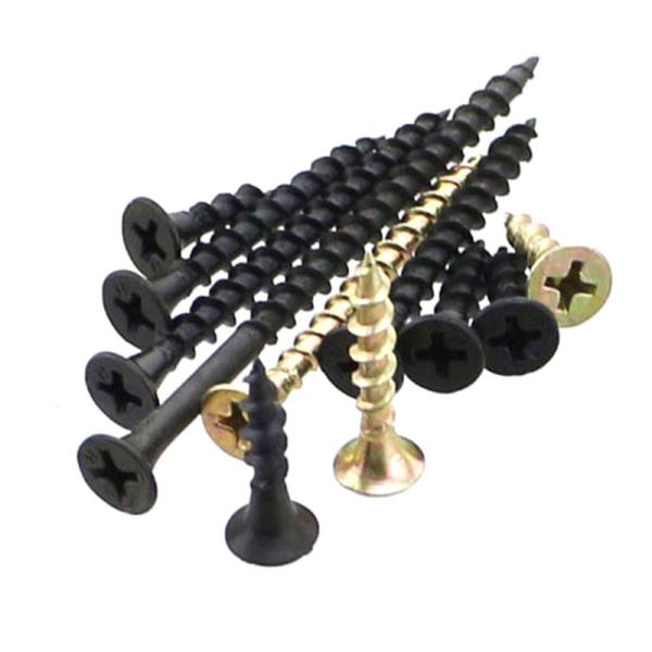 Parafuso de parede seca de gesso Phillips, de madeira de diamante preto, com cabeça de corneta fosfatada, com hastes suaves