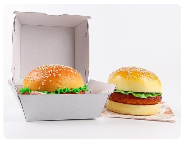 Paperboard Square Foldable Hamburger and Chicken Packaging Box for Customized Food Grade Products