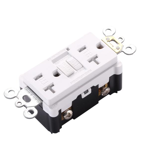 125V 20A Slim GFCI Electrical Outlet Self Test Grounding Fault Interruptor