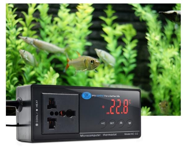 Digital Reptile Thermostat with US Plug Universal Socket ON/OFF Regulator Temperature Controller AC-112 110V16A 16-40C