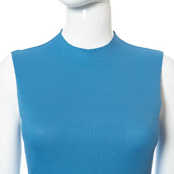 Round Neck High Waist Split Sleeveless Casual Maxi Dress