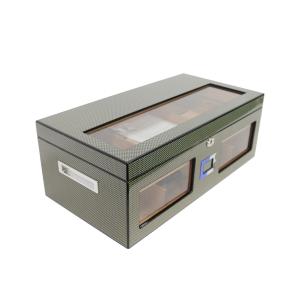 Luxury Cedar Wood Cigar Humidor Box with Piano Paint Hygrometer and Double-Layer Structure