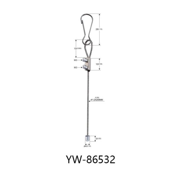estilingue de aço inoxidável da corda de fio do diâmetro de 1mm com Dia Casting Eyelet YW86528