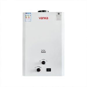 20L Tankless Thermostatic Water Heater Gray Dual Flue Pipe