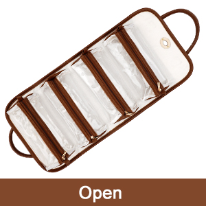 DuPont Travel Folding Storage Cosmetic Bag, pu lether Travel Makeup Organizer Bag, Foldable Toiletry Bag With Detachable Pouches, Large Capacity 4-In-1 Roll-Up Cosmetic Storage With Handle For Women