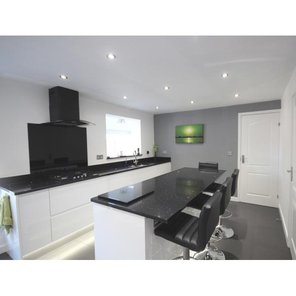 Melamine Finish Modern Modular Kitchen Cabinet L Shape Design