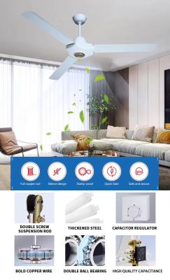 Ventilador de techo con 3 aspas y luz, de fábrica al por mayor, 56 y 60 pulgadas, araña moderna con ventiladores de techo y luces