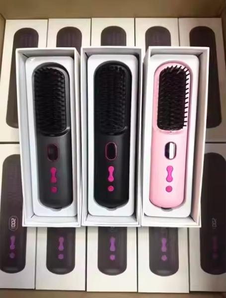 Rechargeable Wireless Hair Straightening Comb Negative Ion No Hair Damage Portable