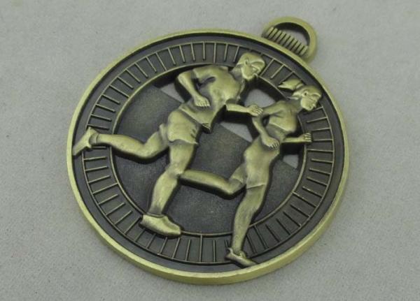Antique Brass Plating Die Cast Medals Running Zinc alloy Material 3D