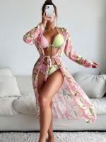 Trois pièces de maillot de bain support type sans fil