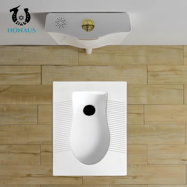 415mm Pit Distance Squatting Pan Toilet Small Bathroom No S Bend Ceramic