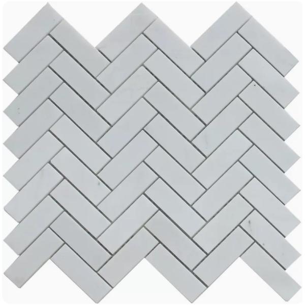 Hexagon Inlay Bianco Carrara White Grey Cream Broken Wood Marble Onyx Waterjet Floor Tiles
