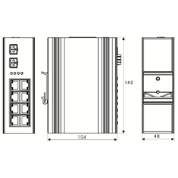 Волокно 2 гигабит переносит промышленный переключатель локальных сетей, порты Рдж45 переключателя 8 10 волокна Пое/100/1000м