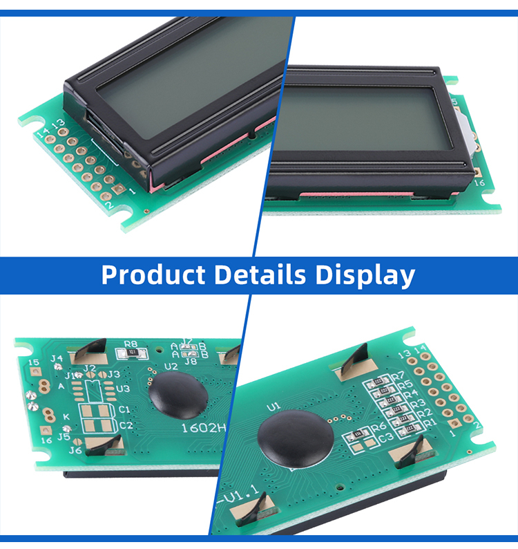 Cyrillic Gray Film 1602H LCM LCD Module 2X16 Monochrome Screen ST7066U 14PIN Dual Row Module