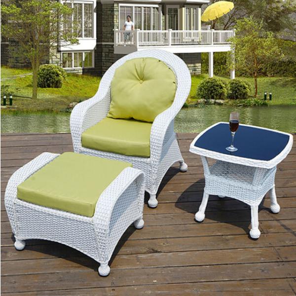 Relaxation Outdoor Sectional Seating Green White Outdoor Couch With Ottoman