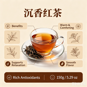 150g Premium Agarwood Black Tea Organic Oud Infused Fermented Soothing Sleep Support Blend