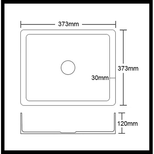 Brushed SUS304 Square Vessel Sink , Undermount Bathroom Basin Sinks