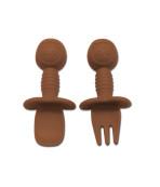 Short Handle Eco Spoon And Fork Silicone Infant Spoons For Baby Dining With Size