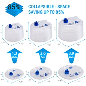 Portable Water Storage Jug, Water Carrier, Foldable Canteen, Outdoors BBQ Camping Hiking