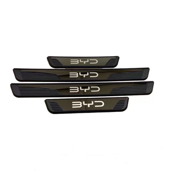 For BYD SHARK 2024 2025 Black ABS Door Sill Protector Scuff Plate Anti-Scratch Welcome Pedal Guard Interior Accessories