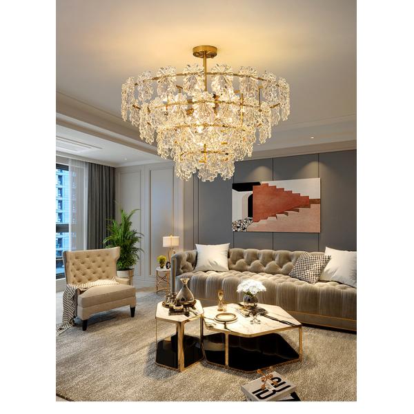 Transparent Glass Led Chandelier For Living Room Foyer Hall Luxury Ceiling Lamp Decor Kitchen leaf chandelier(WH-CY-250)