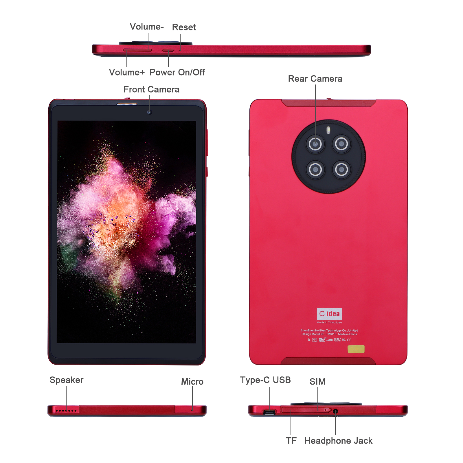 C Idea Wi-Fi планшет с защитой глаз экран Quad Core Android планшетный ПК с SIM CM815