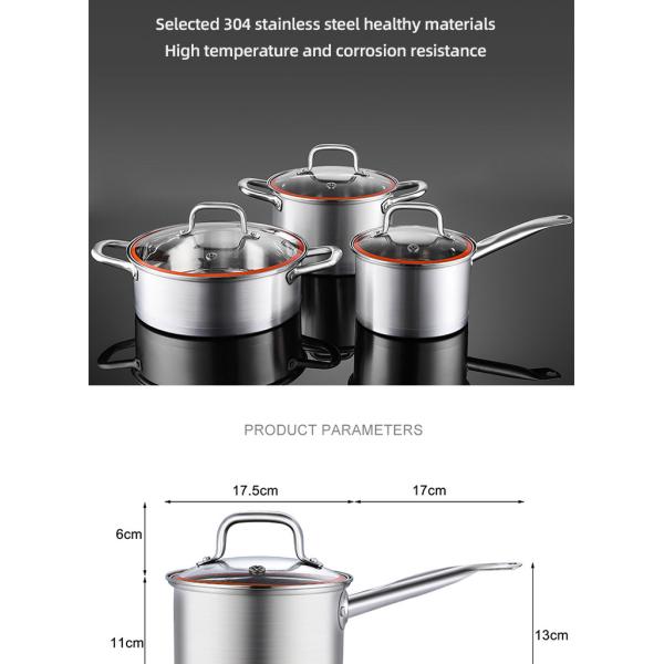 Высококачественные 3 части индукция варя бак установила прямой Cookware нержавеющей стали Ollas 304 бака установили со стеклянной крышкой