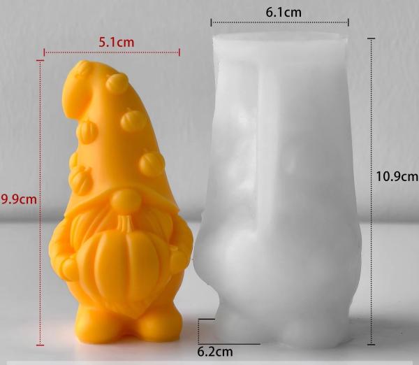 Platinum Silicone Christmas Gnome Candle Molds for DIY Crafts
