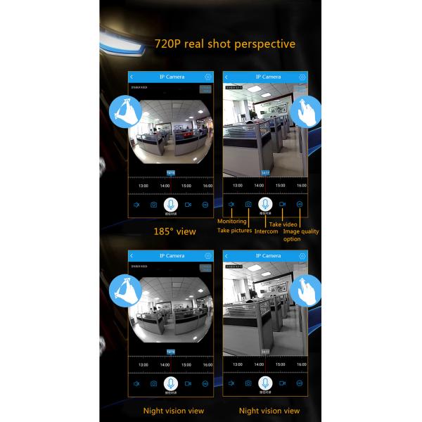 Fisheye 720P / 1080P 180 Degree Panoramic IP Camera With IR Night Vision