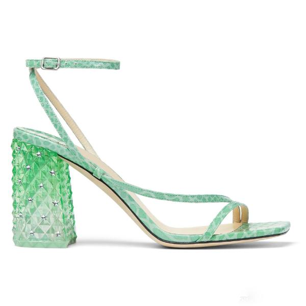 Super Hot Gradient Star Crystal High Heels For Women With Thin Straps And Chunky Diamond Heels For Women With Open Toe