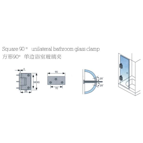 glass clamps DL102, Material Zinc alloy, Finsihing Satin or Chrome