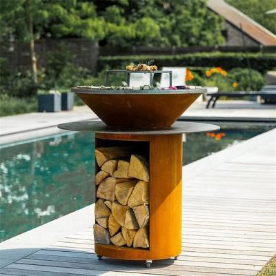 Poço de aço mergulhado dobro do fogo do assado do jardim de Corten da grade do OEM Plancha