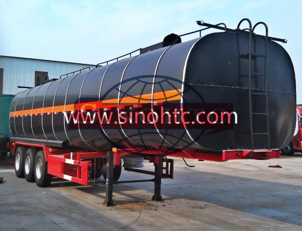 3 Axle Bitumen Tank Semi Trailer 50000 Liters / Customized Tank Volume