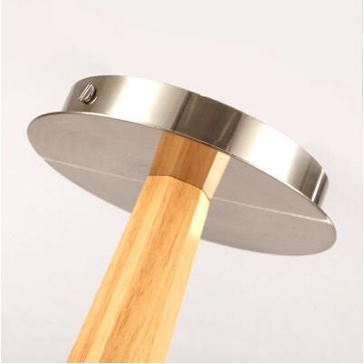 8 arms Oak wood pendant lamp wood chandelier lighting with glass shade nickel finishing