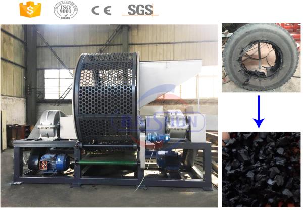 Big Capacity Two Shaft Shredder , Compact Rubber Tire Shredding Machine