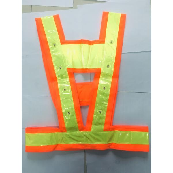 Orange Yellow LED Light Safety Vests Polyester Safety Vest 120 Grams