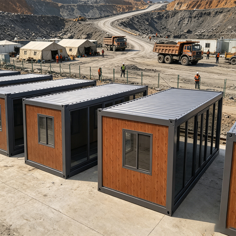Construction Site Quick Install Foldable Container House Steel Frame Windproof for Worker Dormitory Temporary Office