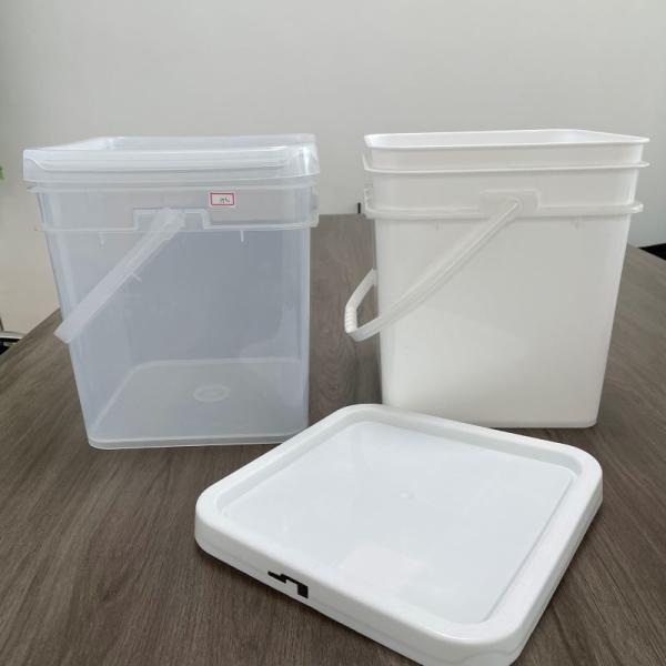 Biscuits Container 15L Square Plastic Bucket with HDPE Material and Printed Design
