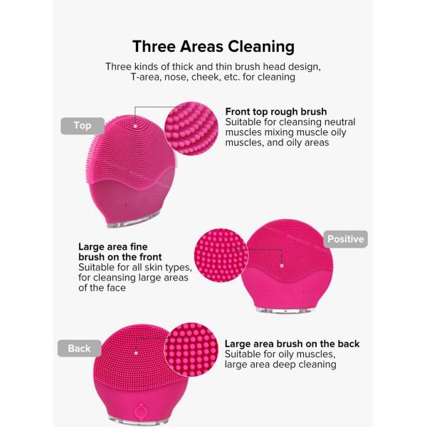 Depurador de limpiamiento facial de la cara del silicón del sistema de cepillo de la belleza de la prenda impermeable