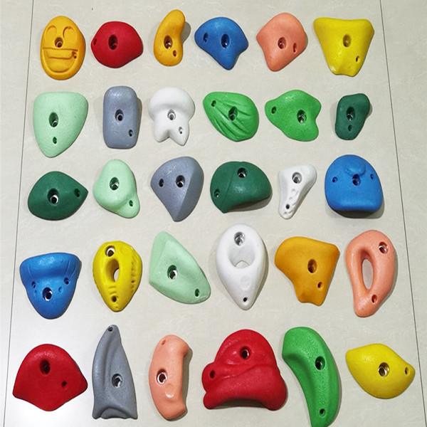 Yellow Red CE Fiberglass Rock Climbing Holds For Professional Climbing Panel