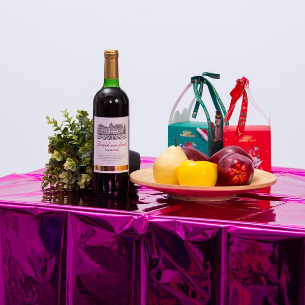 PET Aluminum Foil Table Cover Waterproof Foil Tablecloth Rose
